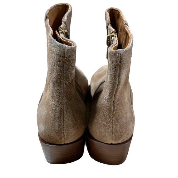 Rag & Bone NWOB Rover Side Zip Hid Heel Bootie Tan Size 38.5 US 8.5 Suede - Picture 3 of 10